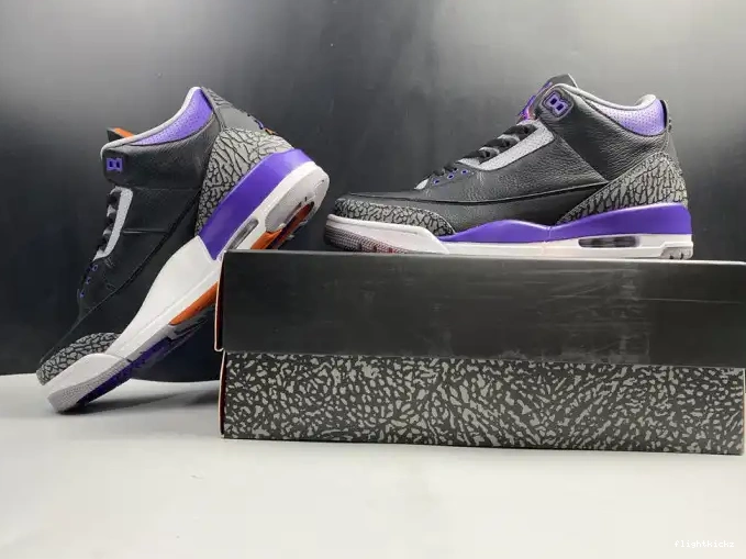 CT8532 Air 050 Retro Black 3 Court Purple Jordan 0430